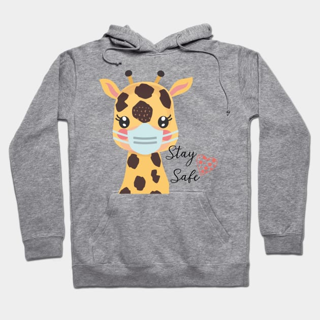 Stay Safe, Giraffe Hoodie by Royal7Arts